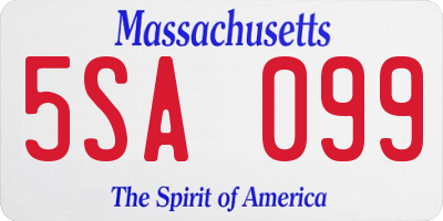 MA license plate 5SA099