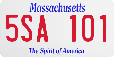 MA license plate 5SA101