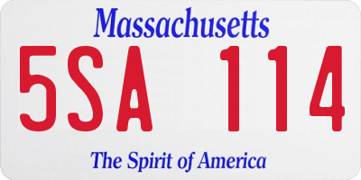 MA license plate 5SA114
