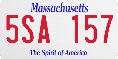 MA license plate 5SA157