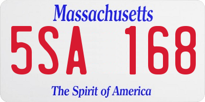 MA license plate 5SA168