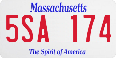 MA license plate 5SA174