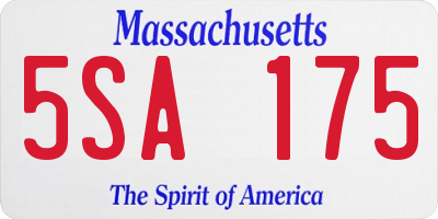 MA license plate 5SA175