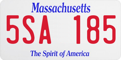 MA license plate 5SA185