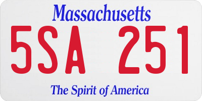 MA license plate 5SA251