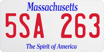 MA license plate 5SA263