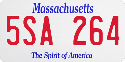 MA license plate 5SA264