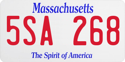 MA license plate 5SA268