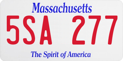 MA license plate 5SA277