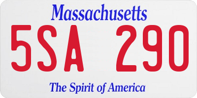 MA license plate 5SA290