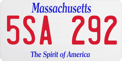 MA license plate 5SA292