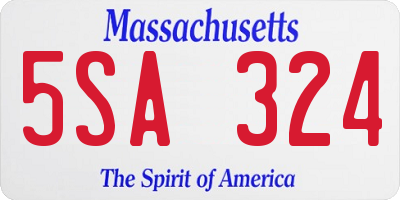 MA license plate 5SA324