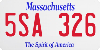 MA license plate 5SA326