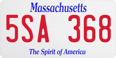 MA license plate 5SA368