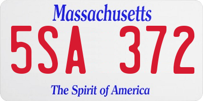 MA license plate 5SA372