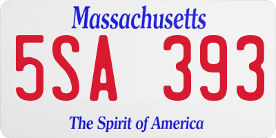 MA license plate 5SA393