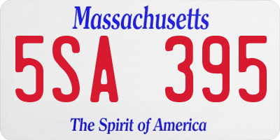 MA license plate 5SA395