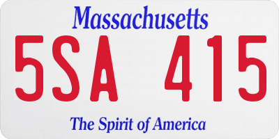 MA license plate 5SA415