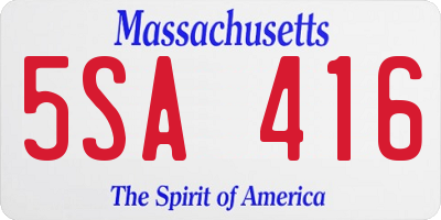 MA license plate 5SA416