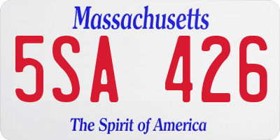 MA license plate 5SA426
