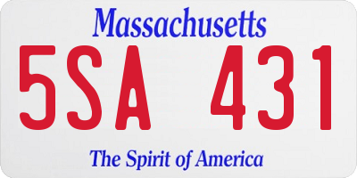 MA license plate 5SA431