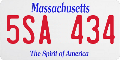 MA license plate 5SA434