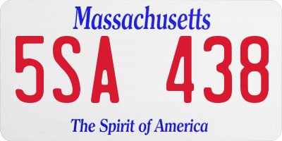 MA license plate 5SA438