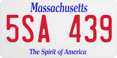 MA license plate 5SA439
