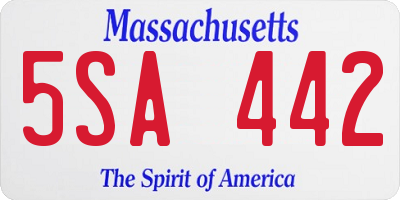 MA license plate 5SA442