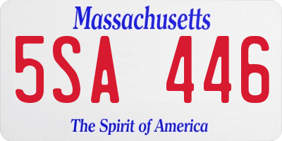 MA license plate 5SA446