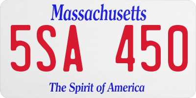 MA license plate 5SA450