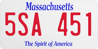 MA license plate 5SA451