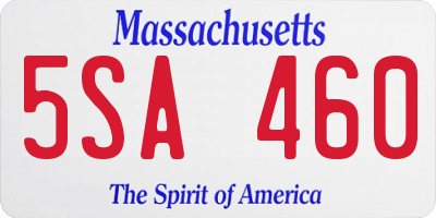 MA license plate 5SA460