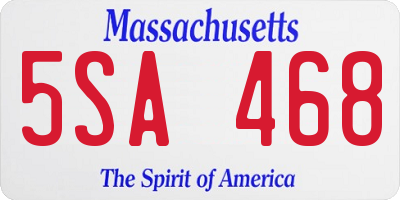 MA license plate 5SA468