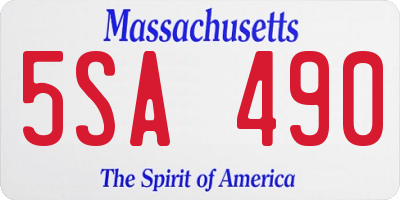 MA license plate 5SA490