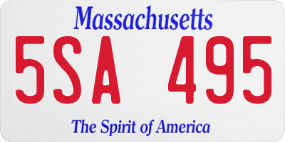 MA license plate 5SA495