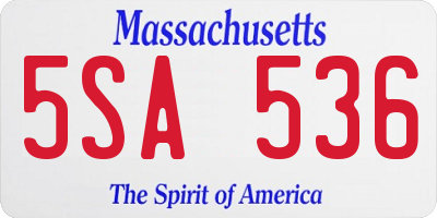 MA license plate 5SA536