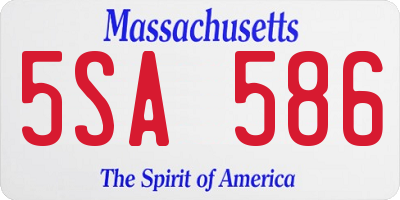 MA license plate 5SA586