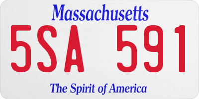 MA license plate 5SA591