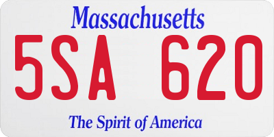 MA license plate 5SA620