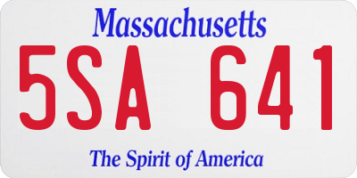 MA license plate 5SA641