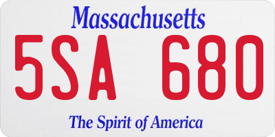 MA license plate 5SA680