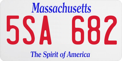 MA license plate 5SA682