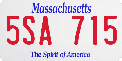 MA license plate 5SA715