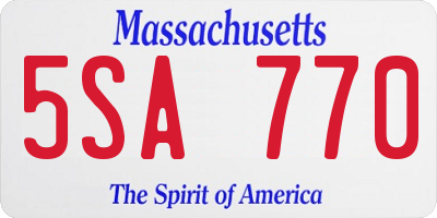 MA license plate 5SA770