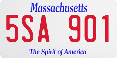 MA license plate 5SA901
