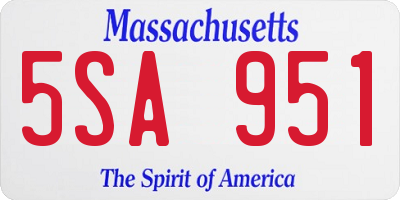 MA license plate 5SA951