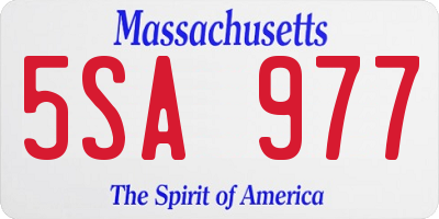 MA license plate 5SA977
