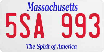 MA license plate 5SA993