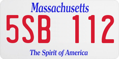 MA license plate 5SB112